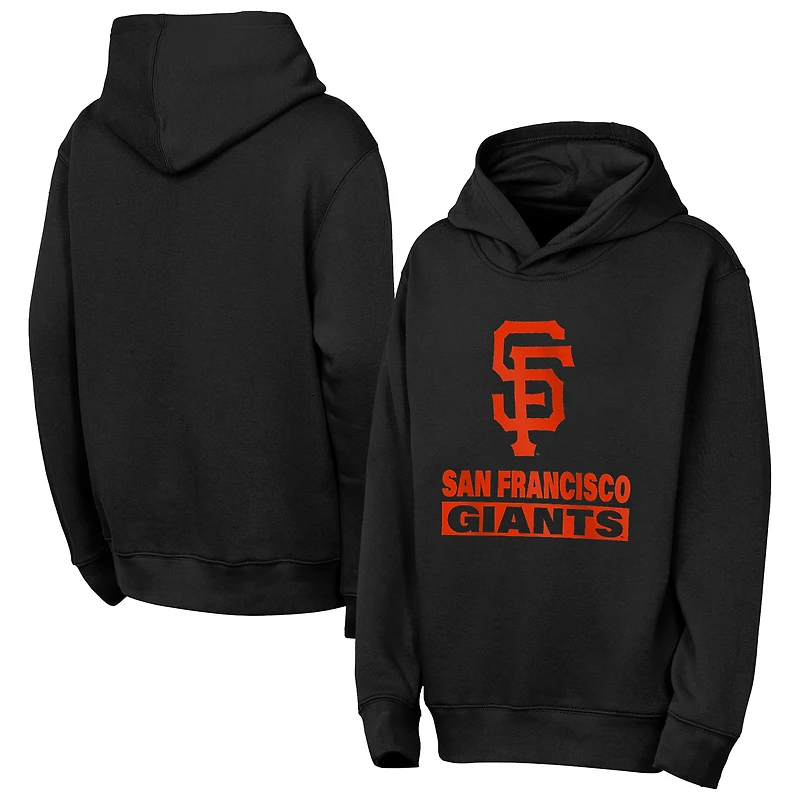Youth Outerstuff  Black San Francisco Giants Back to Basics Hoodie