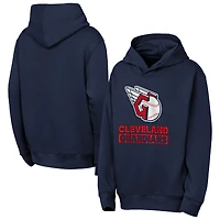 Youth Outerstuff  Navy Cleveland Guardians Back to Basics Hoodie