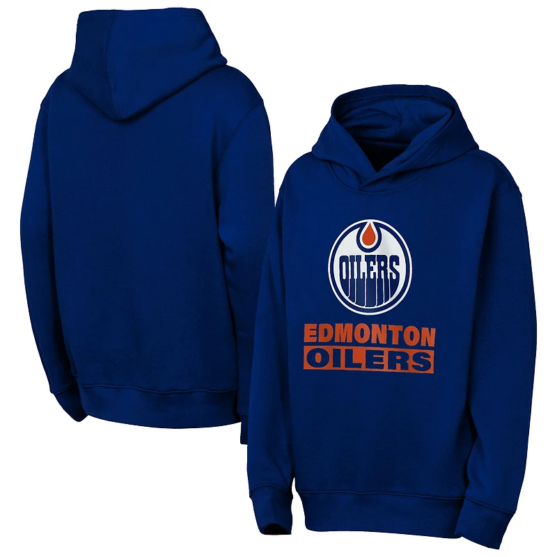 Youth Outerstuff Navy Edmonton Oilers Back to Basics Hoodie