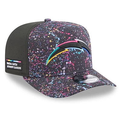 Men's New Era  Black Los Angeles Chargers 2025 NFL Crucial Catch A-Frame 9FIFTY Snapback Hat