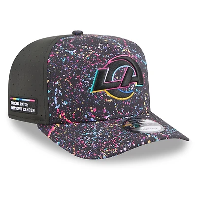 Men's New Era  Black Los Angeles Rams 2025 NFL Crucial Catch A-Frame 9FIFTY Snapback Hat
