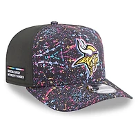 Men's New Era  Black Minnesota Vikings 2025 NFL Crucial Catch A-Frame 9FIFTY Snapback Hat