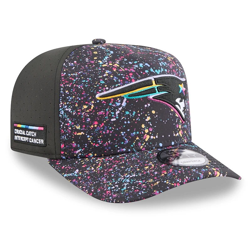 Men's New Era  Black New England Patriots 2025 NFL Crucial Catch A-Frame 9FIFTY Snapback Hat