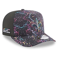 Men's New Era  Black New Orleans Saints 2025 NFL Crucial Catch A-Frame 9FIFTY Snapback Hat
