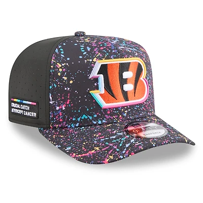 Men's New Era  Black Cincinnati Bengals 2025 NFL Crucial Catch A-Frame 9FIFTY Snapback Hat