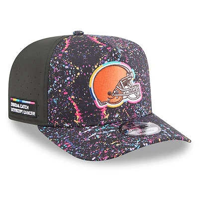 Men's New Era  Black Cleveland Browns 2025 NFL Crucial Catch A-Frame 9FIFTY Snapback Hat
