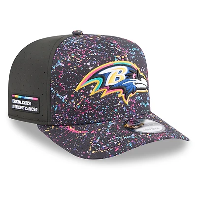 Men's New Era  Black Baltimore Ravens 2025 NFL Crucial Catch A-Frame 9FIFTY Snapback Hat