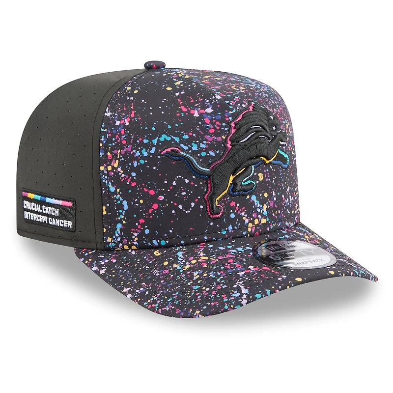 Men's New Era  Black Detroit Lions 2025 NFL Crucial Catch A-Frame 9FIFTY Snapback Hat