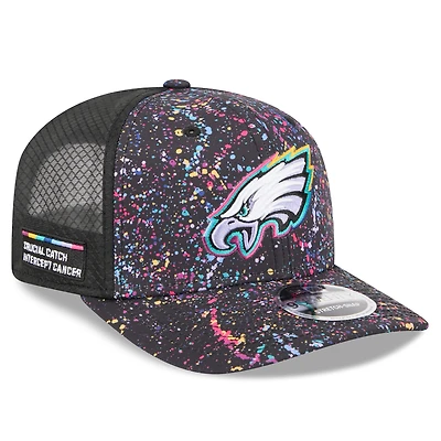 Men's New Era Black Philadelphia Eagles 2025 NFL Crucial Catch 9SEVENTY Adjustable Hat