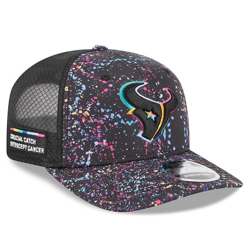 Men's New Era Black Houston Texans 2025 NFL Crucial Catch 9SEVENTY Adjustable Hat