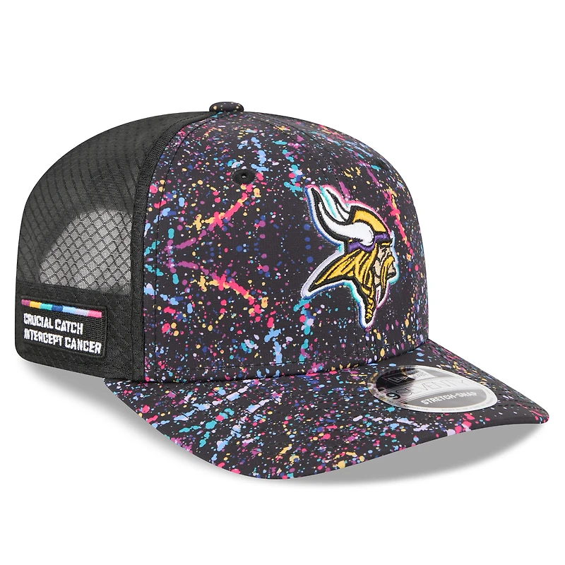 Men's New Era Black Minnesota Vikings 2025 NFL Crucial Catch 9SEVENTY Adjustable Hat