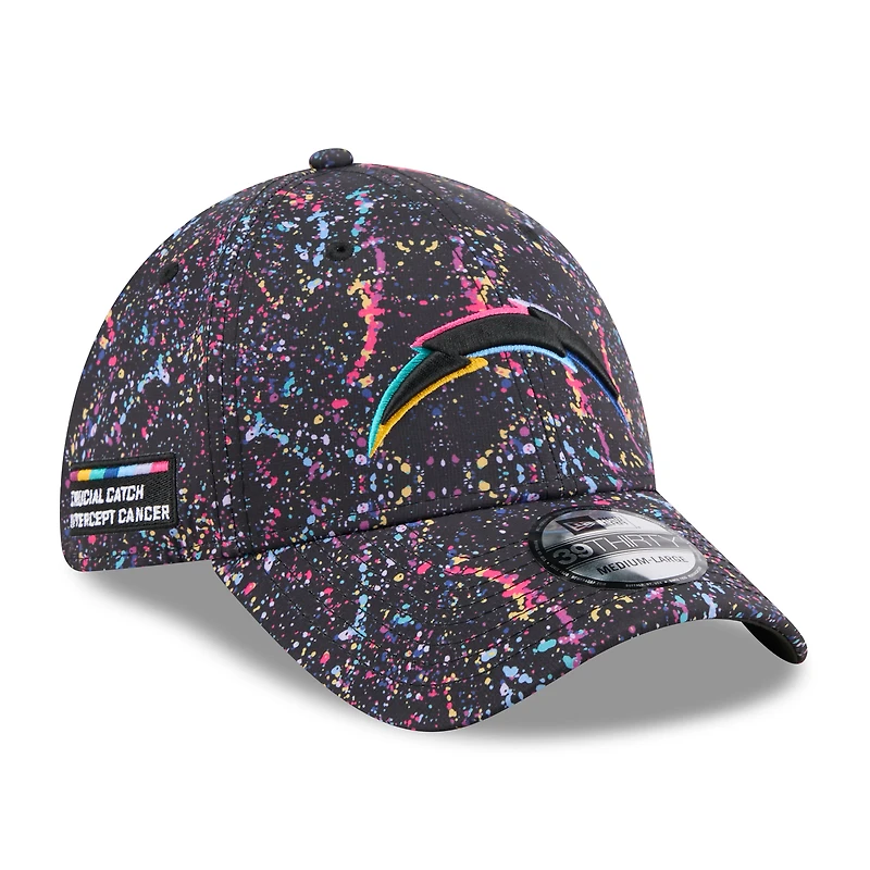 Men's New Era  Black Los Angeles Chargers 2025 NFL Crucial Catch 39THIRTY Flex Hat