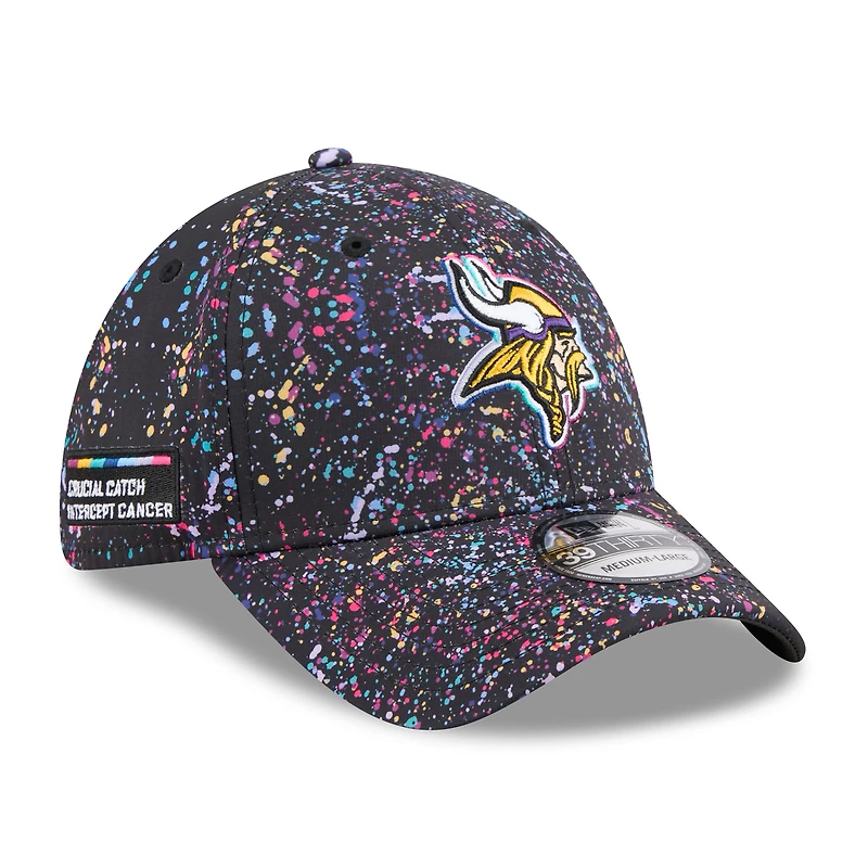 Men's New Era  Black Minnesota Vikings 2025 NFL Crucial Catch 39THIRTY Flex Hat