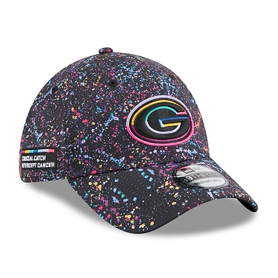 Men's New Era  Black Green Bay Packers 2025 NFL Crucial Catch 39THIRTY Flex Hat