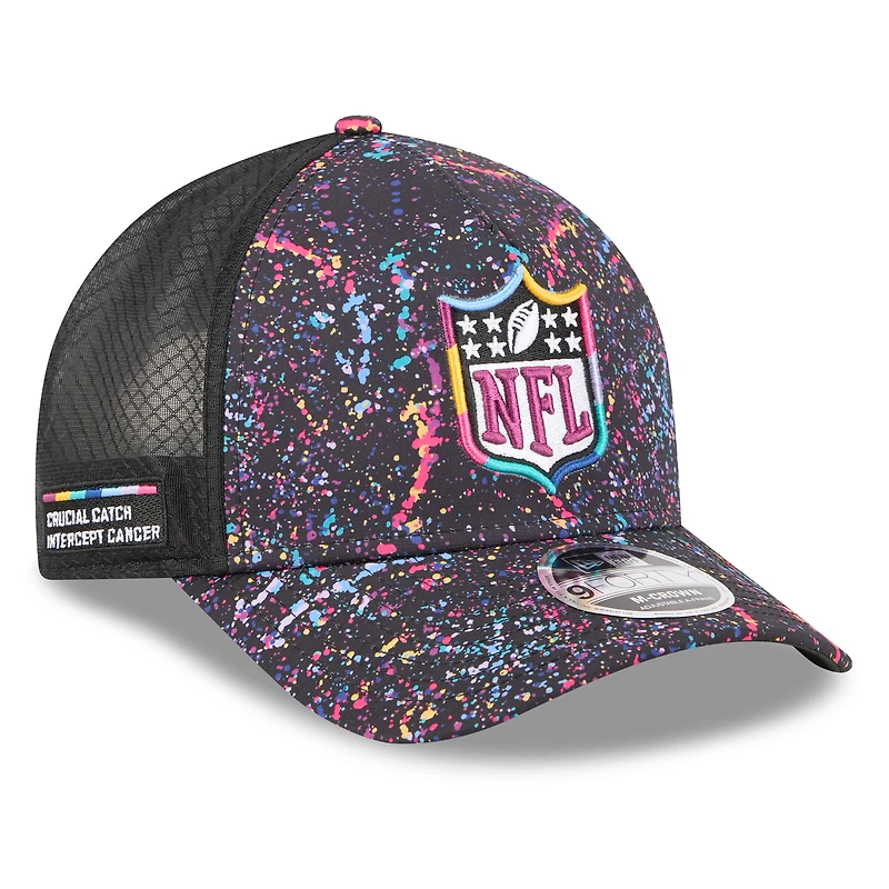 Men's New Era Black Shield Logo 2025 NFL Crucial Catch 9FORTY Adjustable Hat