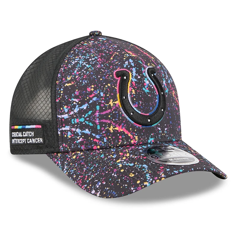Men's New Era Black Indianapolis Colts 2025 NFL Crucial Catch 9FORTY Adjustable Hat