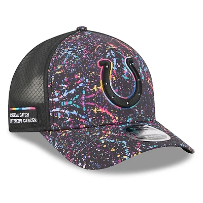 Men's New Era Black Indianapolis Colts 2025 NFL Crucial Catch 9FORTY Adjustable Hat
