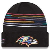 Men's New Era Black Baltimore Ravens 2025 NFL Crucial Catch Cuffed Knit Hat