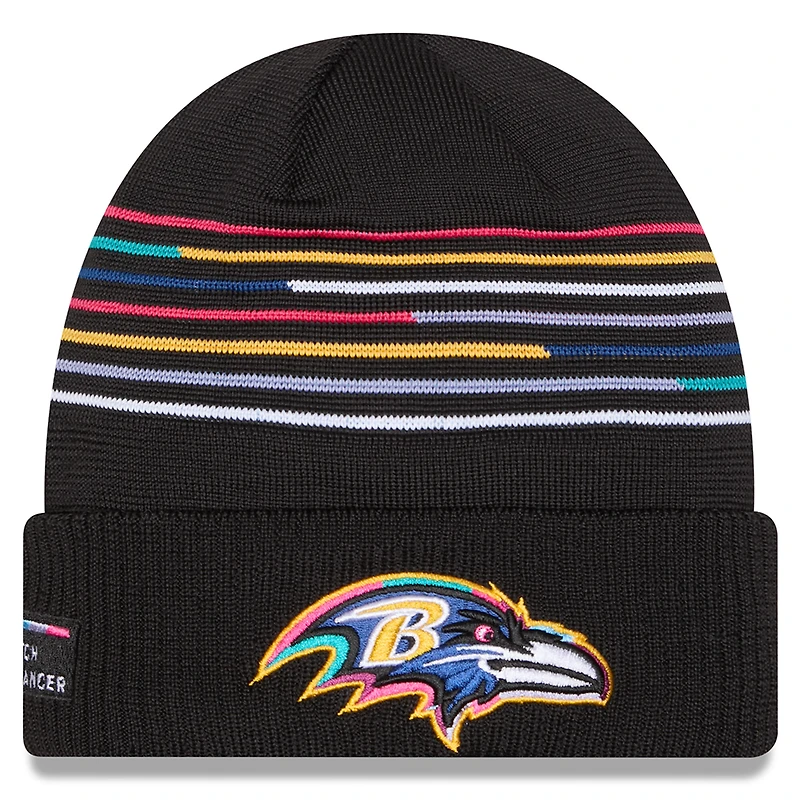 Men's New Era Black Baltimore Ravens 2025 NFL Crucial Catch Cuffed Knit Hat