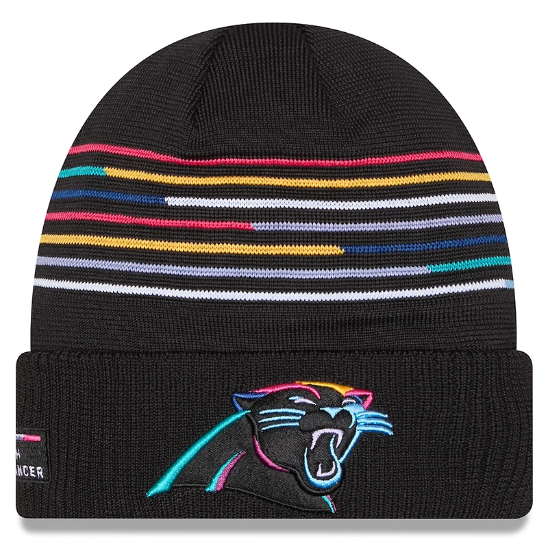 Men's New Era Black Carolina Panthers 2025 NFL Crucial Catch Cuffed Knit Hat
