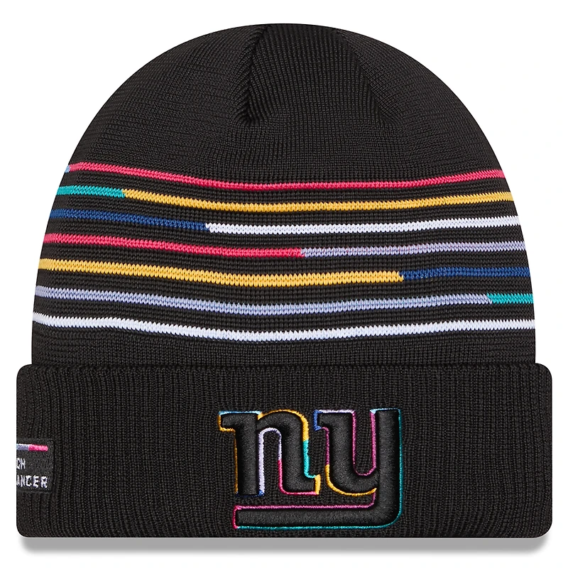 Men's New Era Black New York Giants 2025 NFL Crucial Catch Cuffed Knit Hat