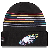 Men's New Era Black Philadelphia Eagles 2025 NFL Crucial Catch Cuffed Knit Hat