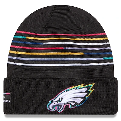 Men's New Era Black Philadelphia Eagles 2025 NFL Crucial Catch Cuffed Knit Hat