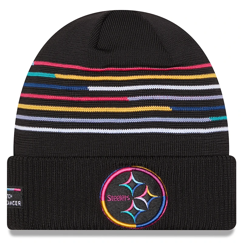Men's New Era Black Pittsburgh Steelers 2025 NFL Crucial Catch Cuffed Knit Hat