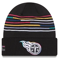 Men's New Era Black Tennessee Titans 2025 NFL Crucial Catch Cuffed Knit Hat