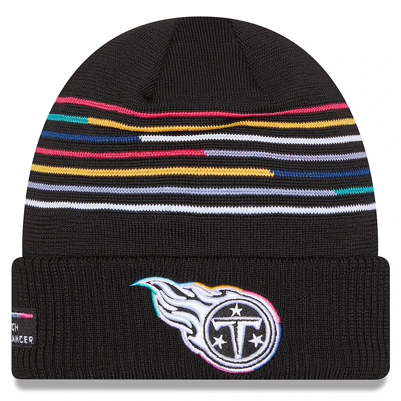 Men's New Era Black Tennessee Titans 2025 NFL Crucial Catch Cuffed Knit Hat