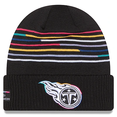 Men's New Era Black Tennessee Titans 2025 NFL Crucial Catch Cuffed Knit Hat