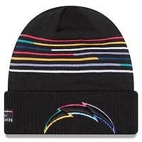 Men's New Era Black Los Angeles Chargers 2025 NFL Crucial Catch Cuffed Knit Hat