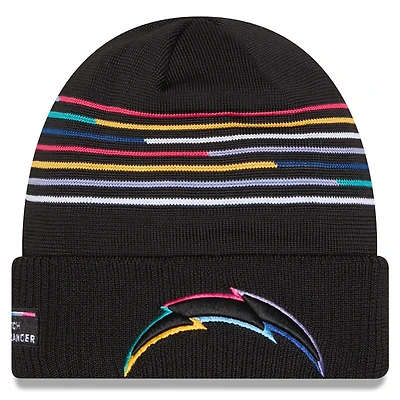 Men's New Era Black Los Angeles Chargers 2025 NFL Crucial Catch Cuffed Knit Hat