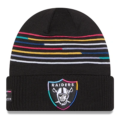 Men's New Era Black Las Vegas Raiders 2025 NFL Crucial Catch Cuffed Knit Hat
