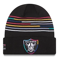 Men's New Era Black Las Vegas Raiders 2025 NFL Crucial Catch Cuffed Knit Hat