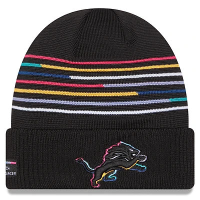Men's New Era Black Detroit Lions 2025 NFL Crucial Catch Cuffed Knit Hat