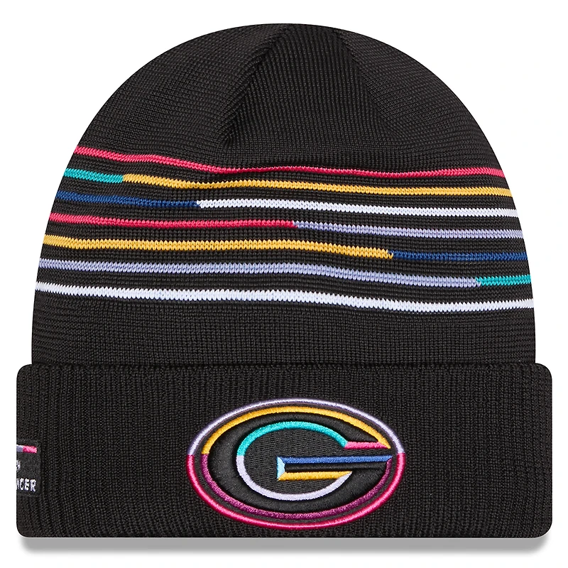 Men's New Era Black Green Bay Packers 2025 NFL Crucial Catch Cuffed Knit Hat