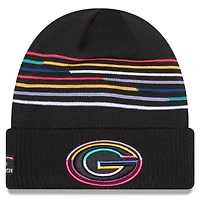 Men's New Era Black Green Bay Packers 2025 NFL Crucial Catch Cuffed Knit Hat