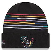 Men's New Era Black Houston Texans 2025 NFL Crucial Catch Cuffed Knit Hat
