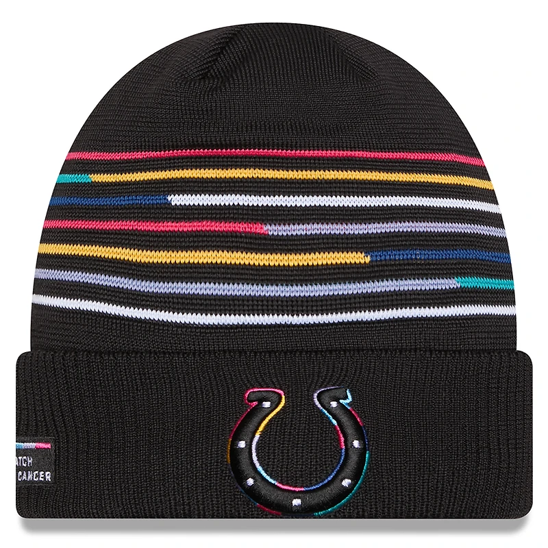 Men's New Era Black Indianapolis Colts 2025 NFL Crucial Catch Cuffed Knit Hat