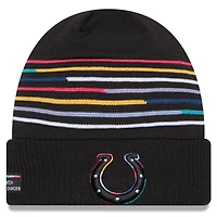 Men's New Era Black Indianapolis Colts 2025 NFL Crucial Catch Cuffed Knit Hat