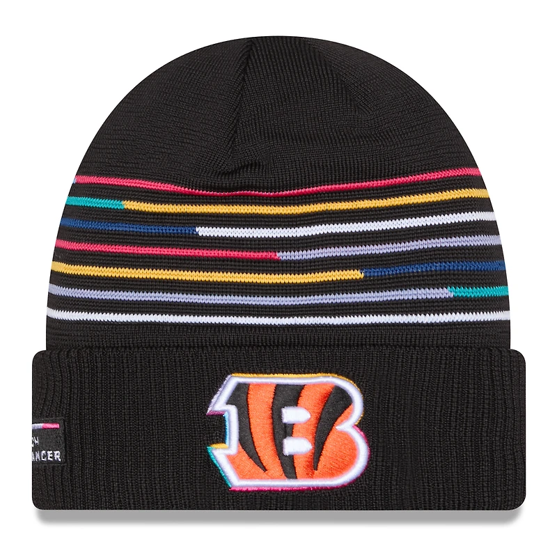 Men's New Era Black Cincinnati Bengals 2025 NFL Crucial Catch Cuffed Knit Hat