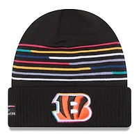 Men's New Era Black Cincinnati Bengals 2025 NFL Crucial Catch Cuffed Knit Hat