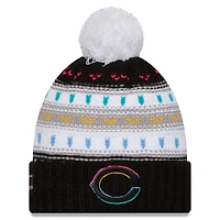 Women's New Era Black Chicago Bears 2025 NFL Crucial Catch Cuffed Knit Hat with Pom