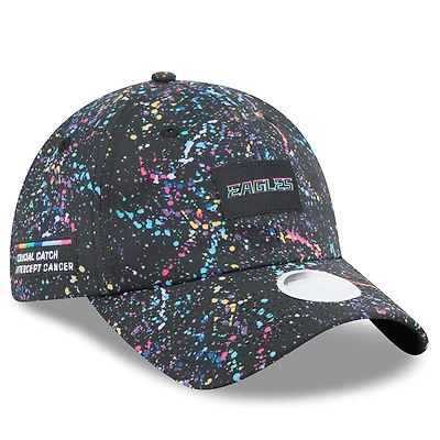 Women's New Era  Black Philadelphia Eagles 2025 NFL Crucial Catch Pony Tail Adjustable Hat