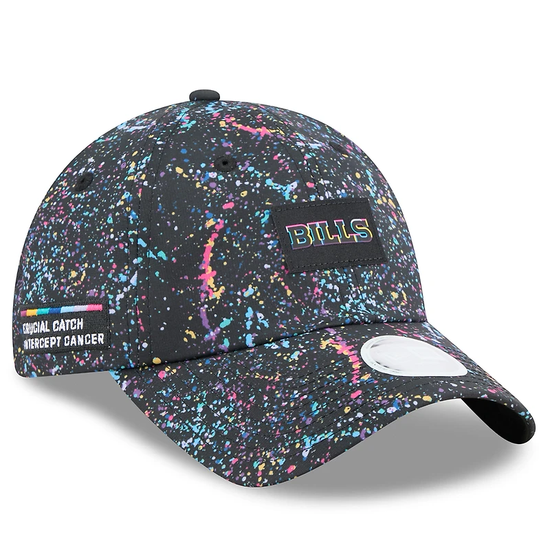 Women's New Era  Black Buffalo Bills 2025 NFL Crucial Catch Pony Tail Adjustable Hat