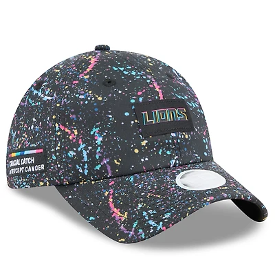 Women's New Era  Black Detroit Lions 2025 NFL Crucial Catch Pony Tail Adjustable Hat