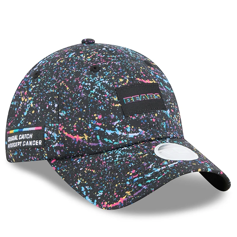 Women's New Era  Black Chicago Bears 2025 NFL Crucial Catch Pony Tail Adjustable Hat