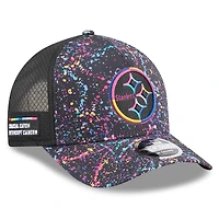 Youth New Era Black Pittsburgh Steelers 2025 NFL Crucial Catch 9FORTY Adjustable Hat