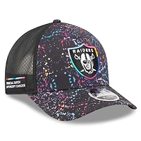 Youth New Era Black Las Vegas Raiders 2025 NFL Crucial Catch 9FORTY Adjustable Hat